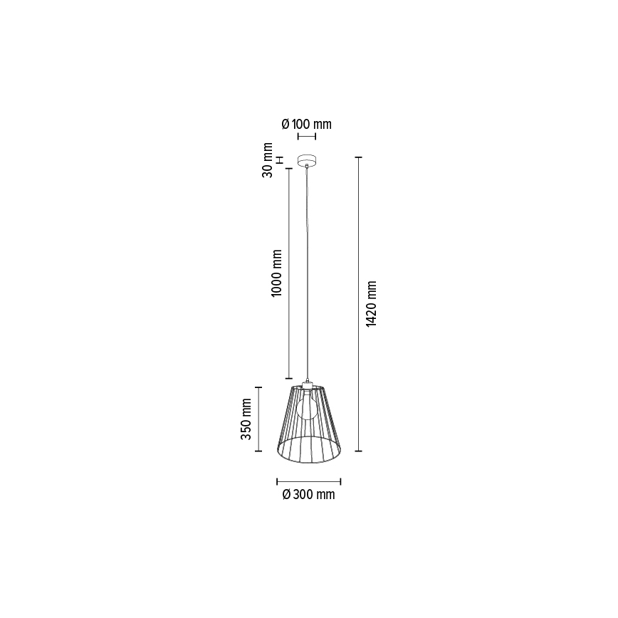 Chandelier on a string ORAZIO 1xE27/60W/230V oak