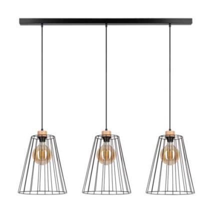 Chandelier on a string ORAZIO 3xE27/60W/230V pine