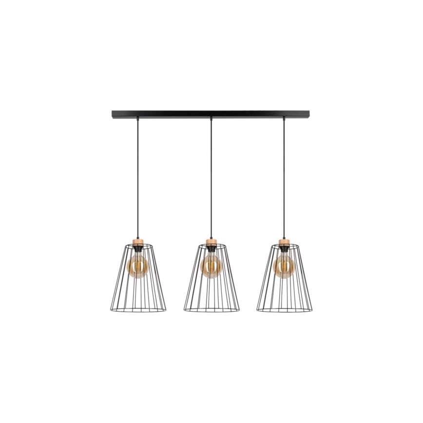 Chandelier on a string ORAZIO 3xE27/60W/230V pine