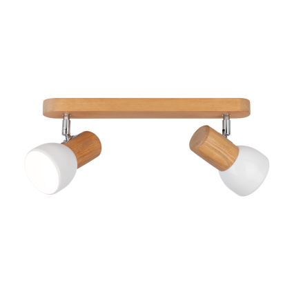 Ceiling spotlight NEL 2xE27/15W/230V pine - FSC certified