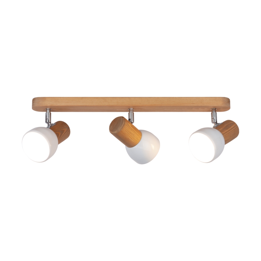 Ceiling spotlight NEL 3xE27/15W/230V pine - FSC certified