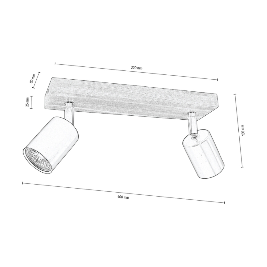 Ceiling spotlight MANARA 2xGU10/5W/230V pine
