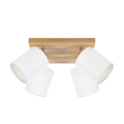 Ceiling spotlight APRILLIA 4xE27/25W/230V oak/white - FSC certified