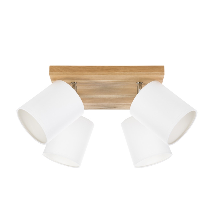 Ceiling spotlight APRILLIA 4xE27/25W/230V oak/white - FSC certified