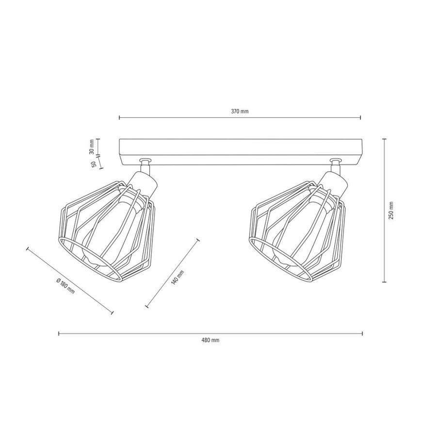Ceiling spotlight VENTI 2xE27/15W/230V oak - FSC certified