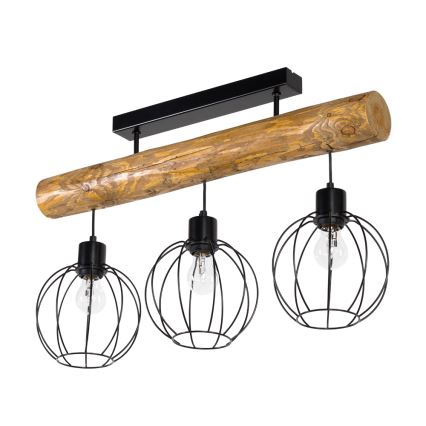 Surface-mounted chandelier BERIS 3xE27/25W/230V pine