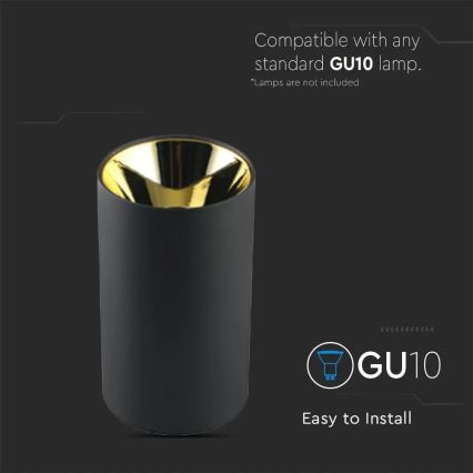 Spotlight 1xGU10/35W/230V black/gold