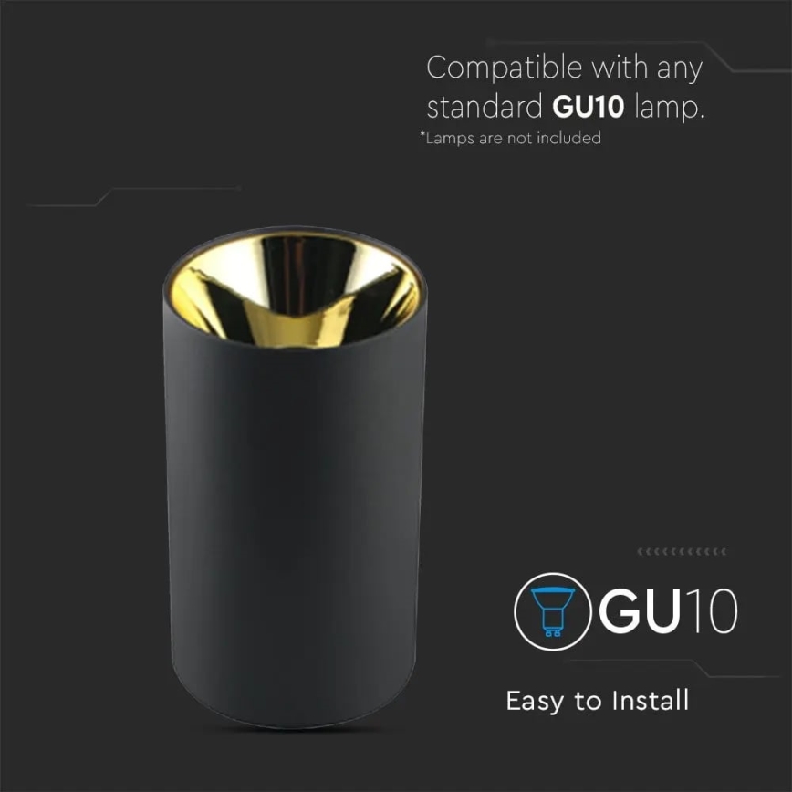 Spotlight 1xGU10/35W/230V black/gold