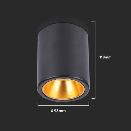 Spotlight 1xGU10/35W/230V round black