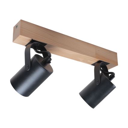 Spotlight 2xGU10/50W/230V beech/black