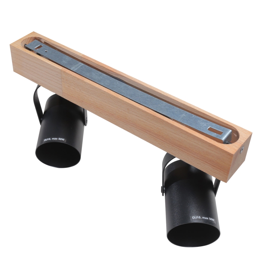 Spotlight 2xGU10/50W/230V beech/black