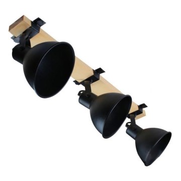 Spotlight 3xE27/40W/230V beech/black