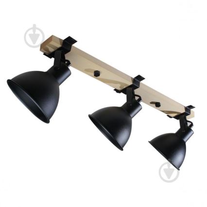 Spotlight 3xE27/40W/230V beech/black