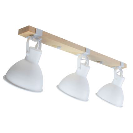 Spotlight 3xE27/40W/230V beech/white