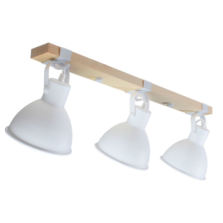 Spotlight 3xE27/40W/230V beech/white