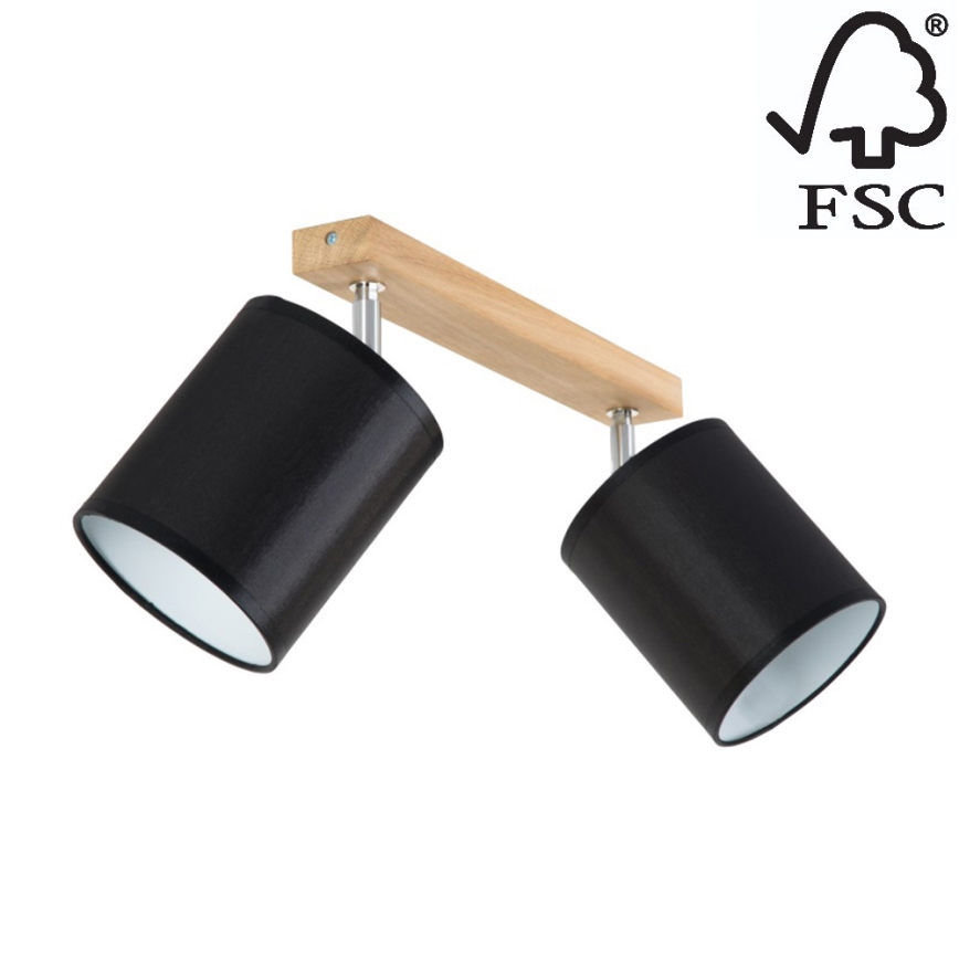 Spotlight APRILLIA 2xE27/25W/230V oak black - FSC certified