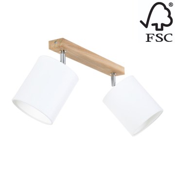 Spotlight APRILLIA 2xE27/25W/230V oak white - FSC certified