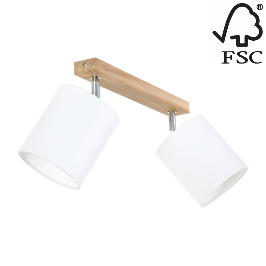 Spotlight APRILLIA 2xE27/25W/230V oak white - FSC certified