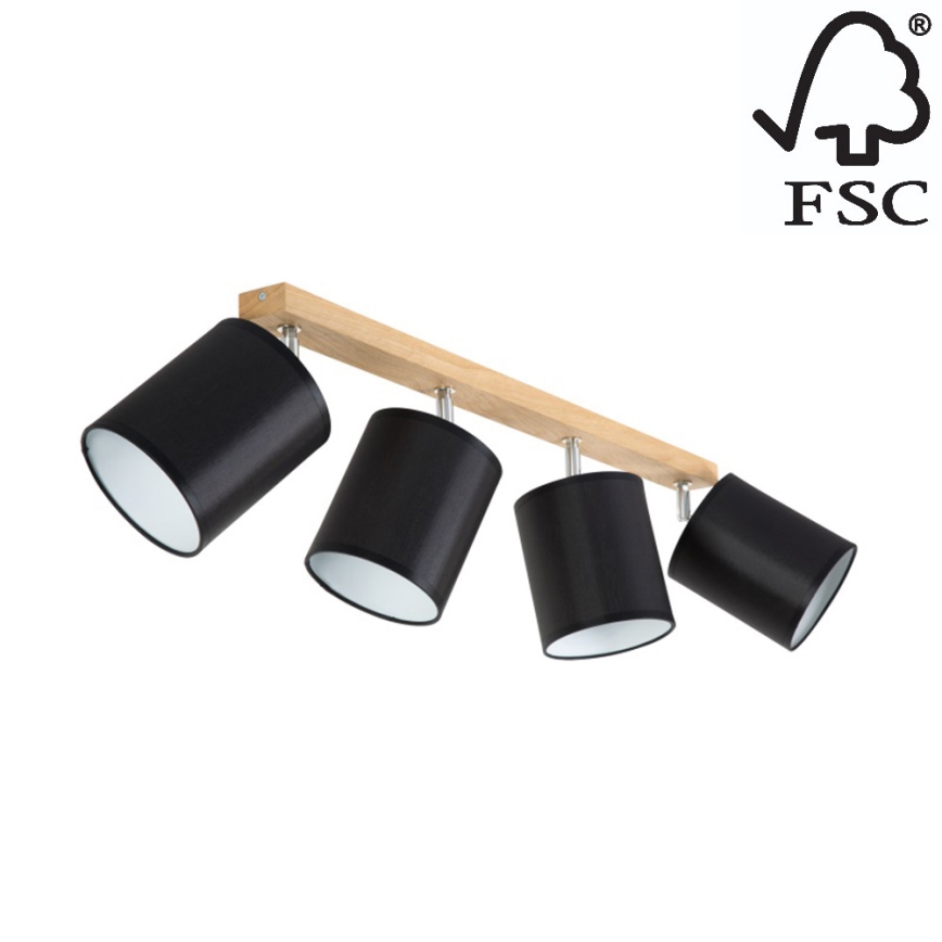 Spotlight APRILLIA 4xE27/25W/230V oak black - FSC certified