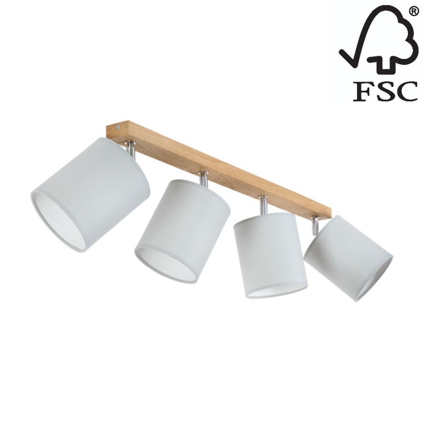 Spotlight APRILLIA 4xE27/25W/230V oak grey - FSC certified