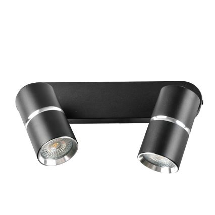 Spotlight BAMBOO 2xGU10/10W/230V black