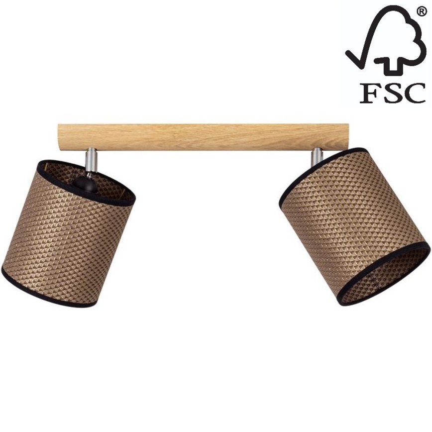 Spotlight BENITA 2xE27/25W/230V brown/oak – FSC certified
