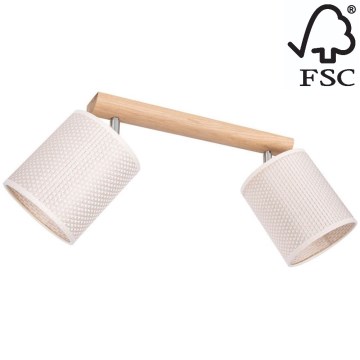 Spotlight BENITA 2xE27/25W/230V creamy/oak – FSC certified