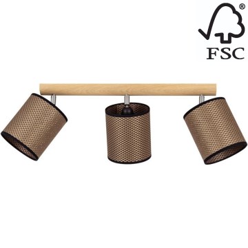 Spotlight BENITA 3xE27/25W/230V brown/oak – FSC certified