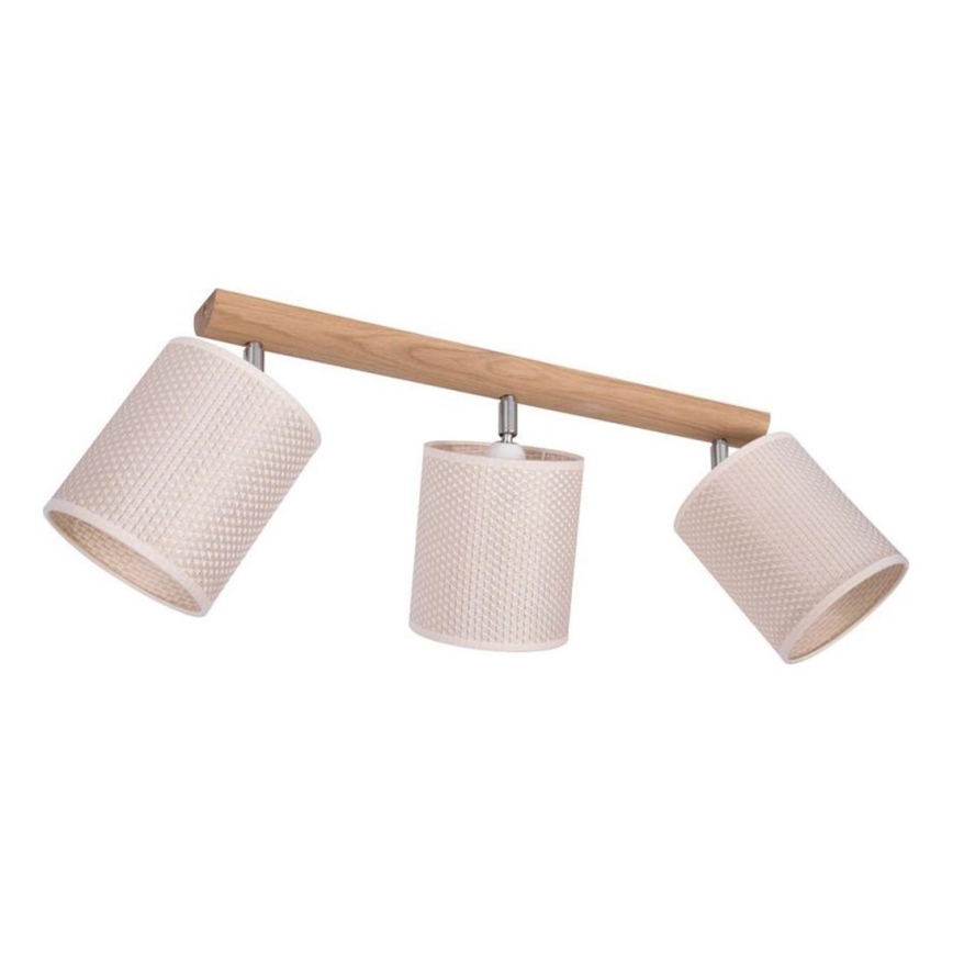 Spotlight BENITA 3xE27/25W/230V creamy/oak