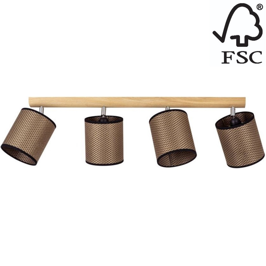 Spotlight BENITA 4xE27/25W/230V brown/oak – FSC certified