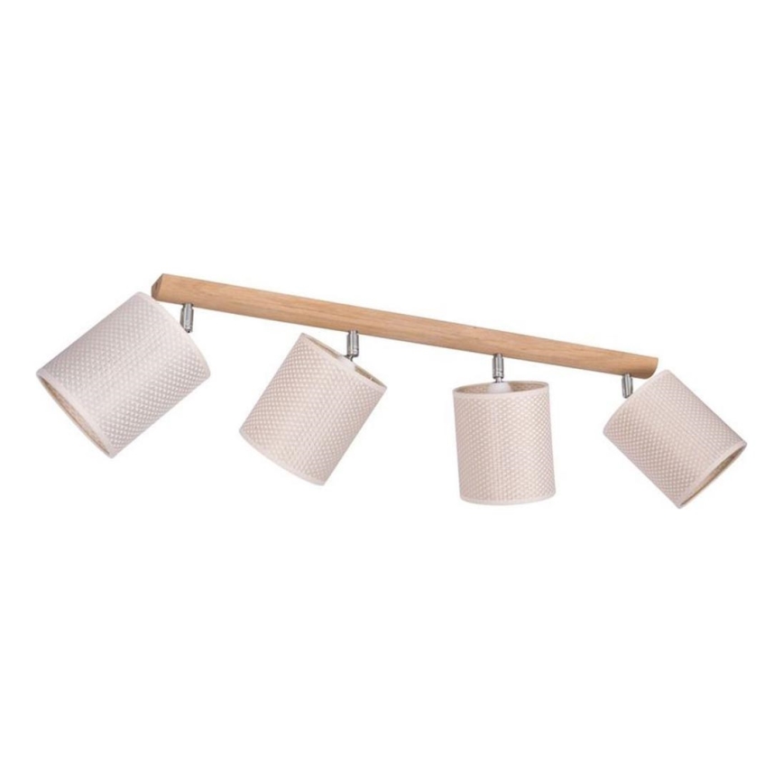 Spotlight BENITA 4xE27/25W/230V creamy/oak