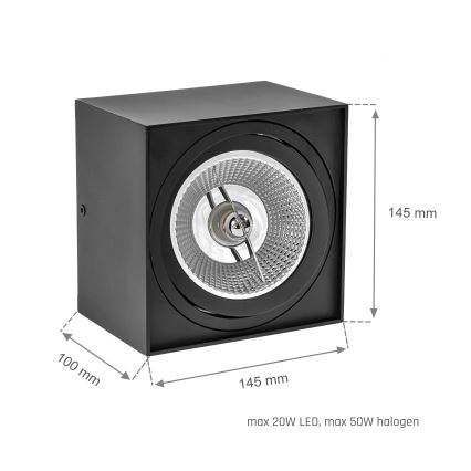 Spotlight CHLOE AR111 1xGU10/50W/230V angular black