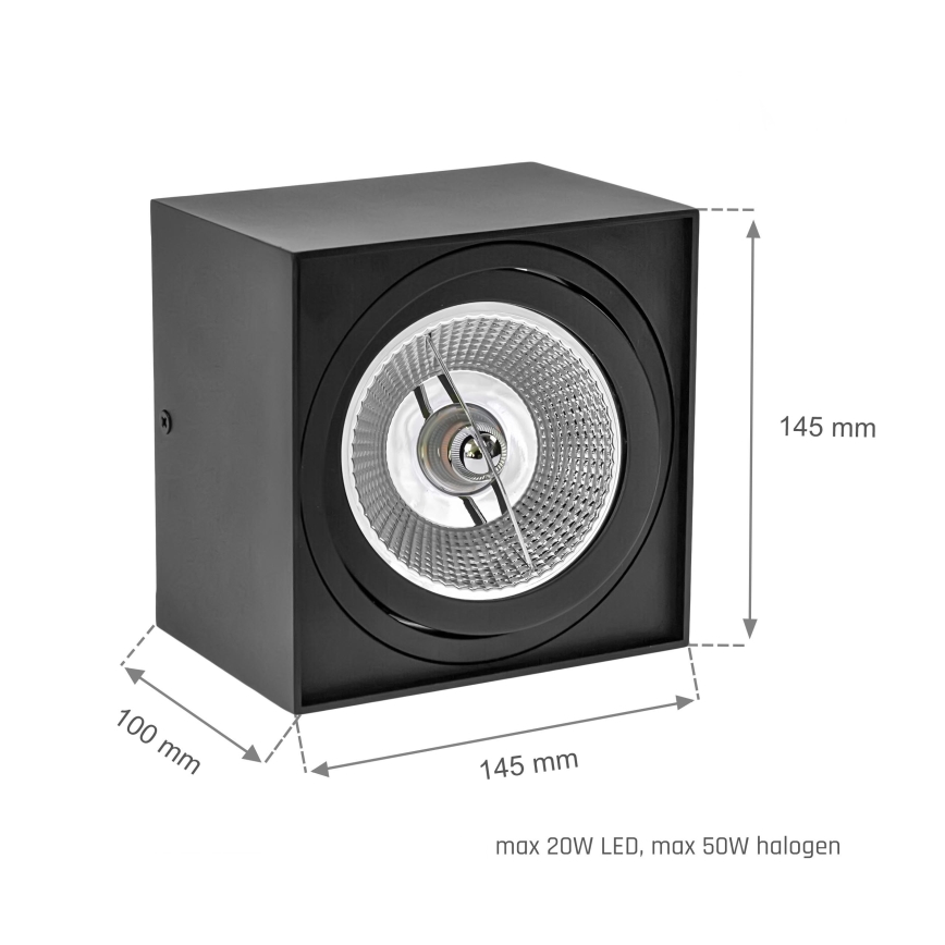 Spotlight CHLOE AR111 1xGU10/50W/230V angular black