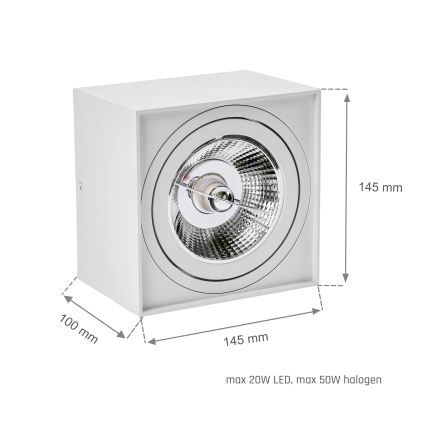 Spotlight CHLOE AR111 1xGU10/50W/230V angular white