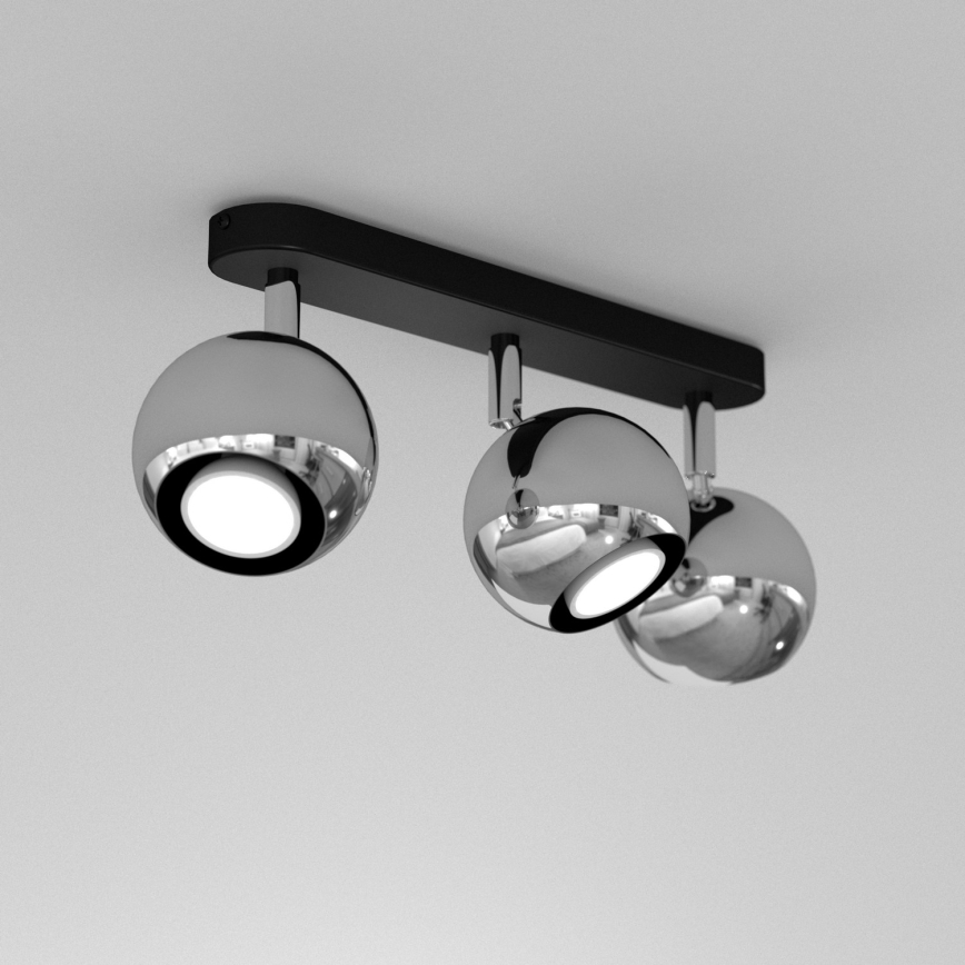 Spotlight COMET 3xGU10/8W/230V black/shiny chrome