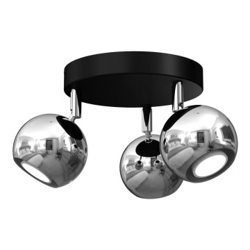 Spotlight COMET 3xGU10/8W/230V black/shiny chrome