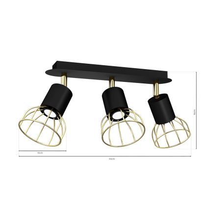 Spotlight DANTE 3xGU10/25W/230V black/gold