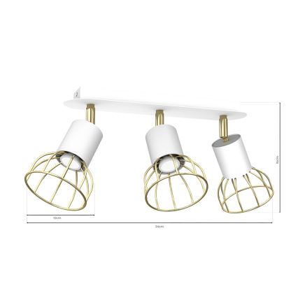 Spotlight DANTE 3xGU10/25W/230V white/gold