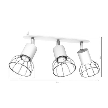 Spotlight DANTE 3xGU10/25W/230V white/shiny chrome