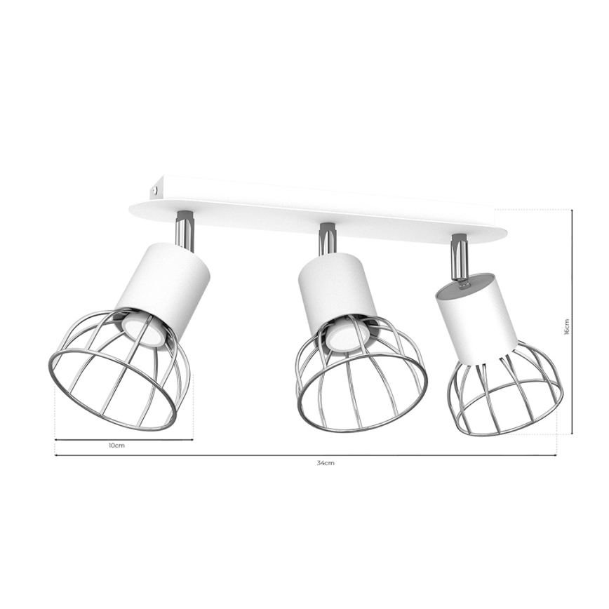 Spotlight DANTE 3xGU10/25W/230V white/shiny chrome