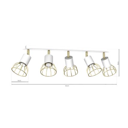 Spotlight DANTE 5xGU10/25W/230V white/gold