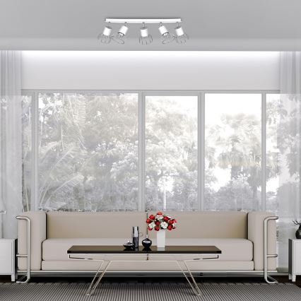 Spotlight DANTE 5xGU10/25W/230V white/shiny chrome
