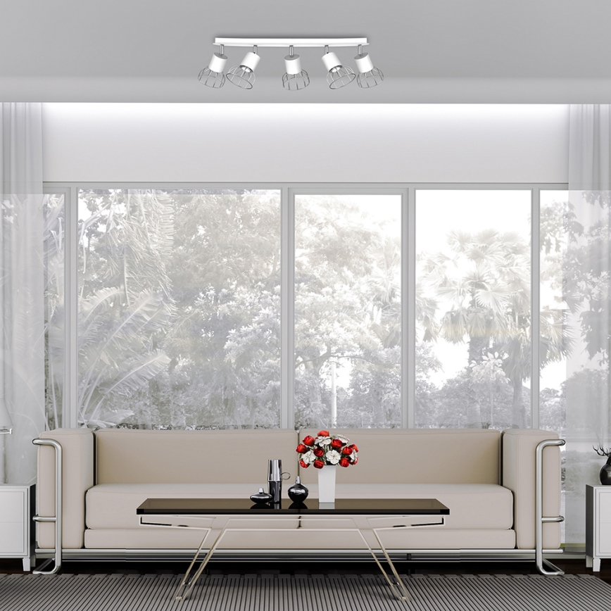 Spotlight DANTE 5xGU10/25W/230V white/shiny chrome