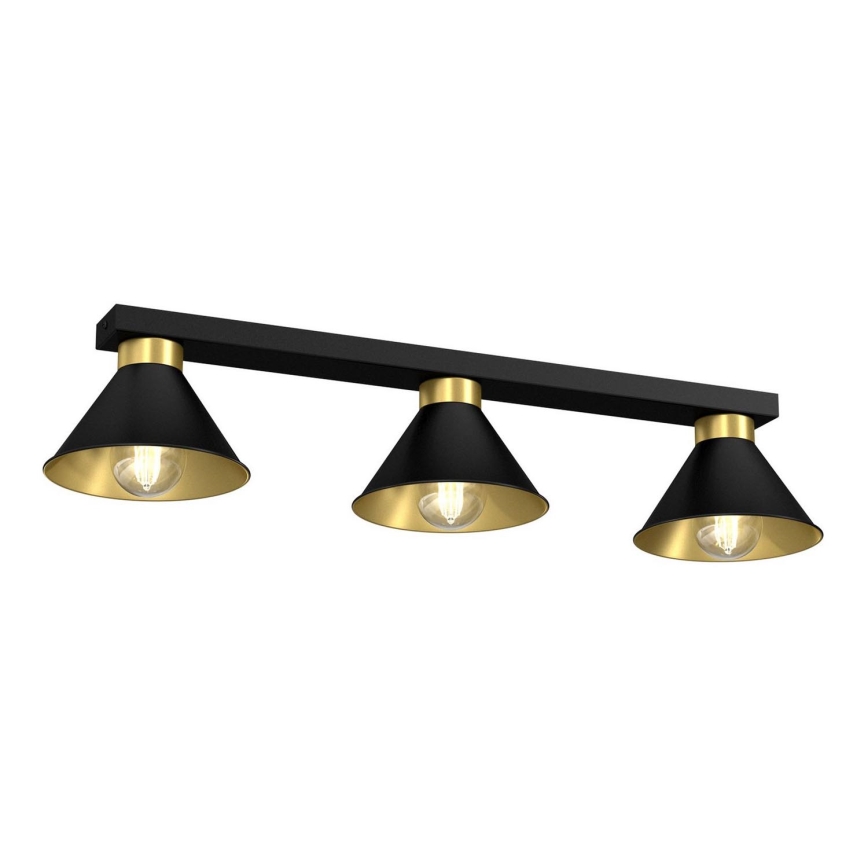 Spotlight DEMET 3xE27/60W/230V black/gold