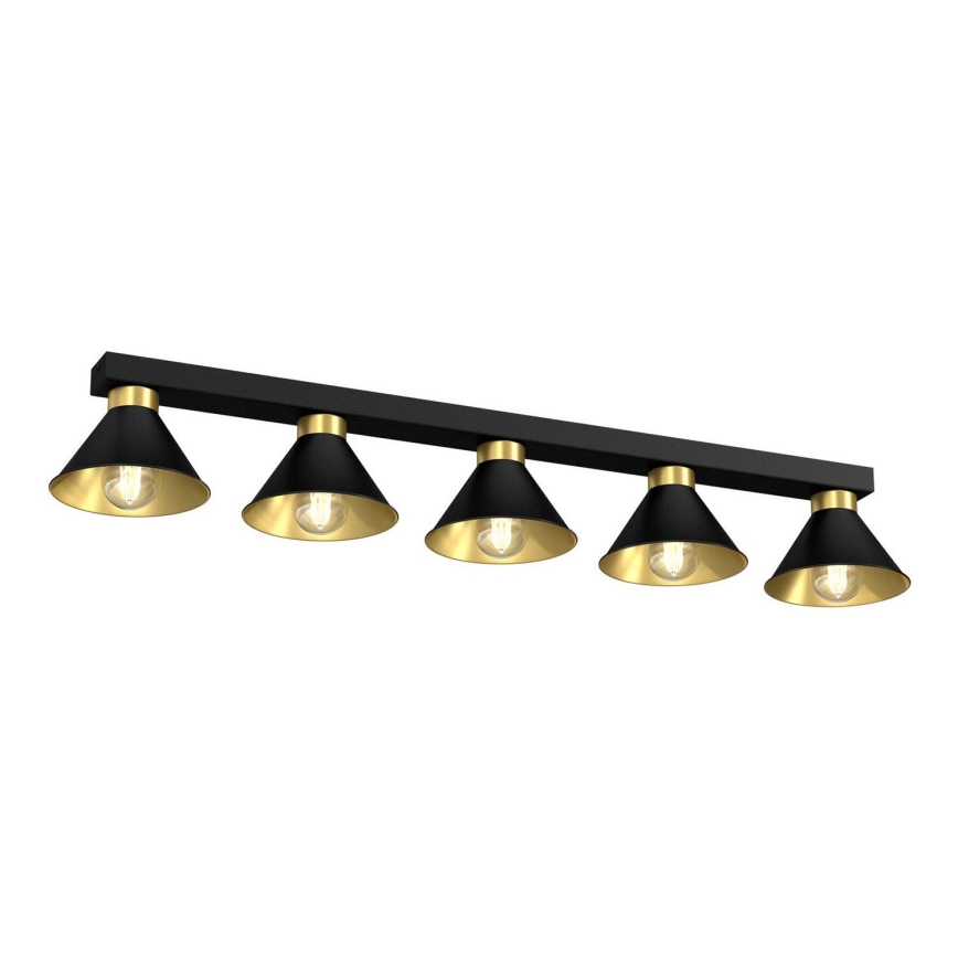 Spotlight DEMET 5xE27/60W/230V black/gold