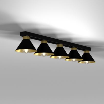 Spotlight DEMET 5xE27/60W/230V black/gold