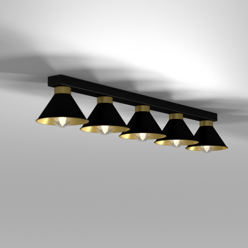 Spotlight DEMET 5xE27/60W/230V black/gold