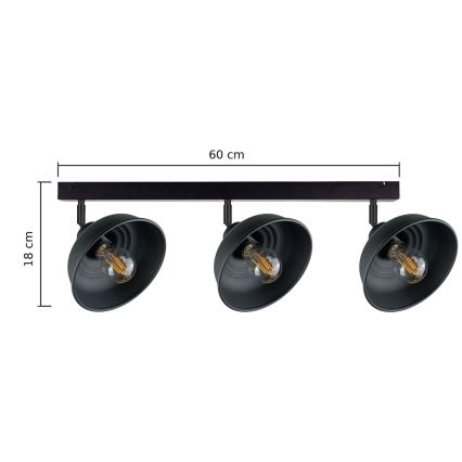 Spotlight FAUN 3xE27/60W/230V black
