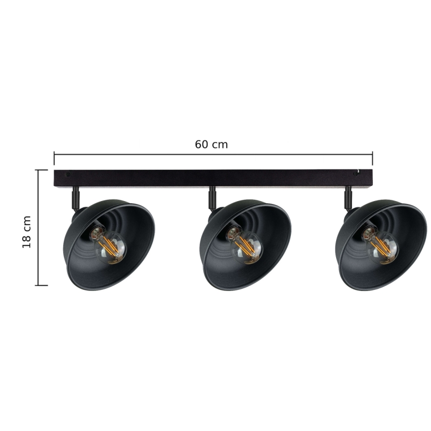 Spotlight FAUN 3xE27/60W/230V black