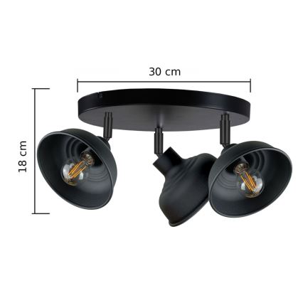 Spotlight FAUN 3xE27/60W/230V black